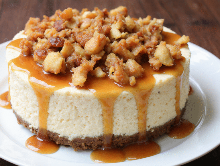 The Secret to Perfect Apple Crisp Cheesecake with Caramel Crunch: A Foolproof Guide